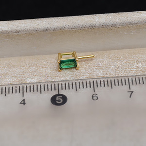 Pendentif carré en argent S925 avec aiguille droite, pour femme, DIY, perle 8-10, accessoires avec plateau vide plaqué or JG5202 - Product Image 4