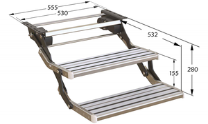 RV Accesorios exteriores Eléctrico Doble paso Aleación de aluminio Campervan <span class=keywords><strong>Autocaravana</strong></span> <span class=keywords><strong>Escalera</strong></span> de entrada motorizada de doble capa - Product Image 2