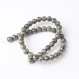 Perles de lave AB revêtues, perles rondes en <span class=keywords><strong>pierre</strong></span> naturelle, perles lisses et polies, accessoires de fabrication de bijoux pour bracelets DIY - Product Image 5