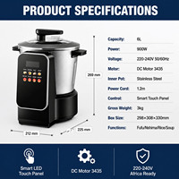 Máquina Eléctrica Inteligente de 6L para Hacer Fufu, 900W, con Función de Inmersión Automática, para Fufu, Nshima y Sopa de Arroz
