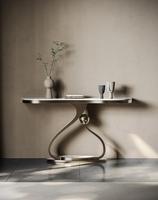 Table console moderne simple en acier inoxydable Table lumineuse de luxe Rock Board Design Home Living Room Table de couloir à boîtier très étroit