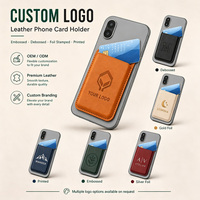 Portefeuille magnétique personnalisé pour téléphone, porte-cartes en cuir PU, support avec anneau métallique, autocollant universel pour appareil mobile
