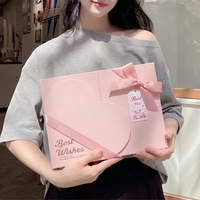 Boîte cadeau en papier avec ruban, double porte, écologique, durable, rigide, carrée, pour rangement, personnalisable, vente en gros