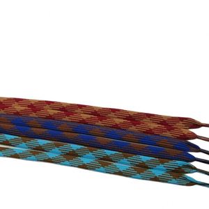 Cordones de tela de poliéster planos con estampado de diamantes de colores de 10 mm, estilo nuevo YS, para zapatos casuales y de entrenamiento. - Product Image 1