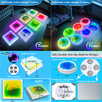 Equipo Sensorial para Autismo, Baldosas LED Líquidas para Piso y Piedras Redondas para Ponerse Encima, Juego Sensorial Interactivo