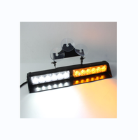 Barra de luces de advertencia estroboscópica de emergencia con visera de tablero LED de 12 voltios con ventosa