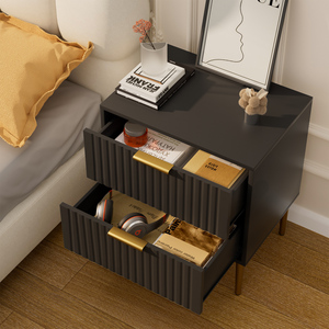 High Quality Modern <strong>Nightstand</strong> With Gold Legs Luxury Bedside Table With 2 Drawers Easy Pull Out Side Table for Living Room - Product Image 4