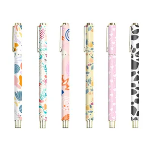 New Fashion School Supplies Kawaii Custom Pens With Logo Luxury Stationery Lady Style Metal Gel Pen Design Ball Point Pen