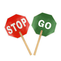 Toowin 24 "personnalisé Stop Slow Paddles Sign Caractéristiques Octogonal Flexible Road Double Face Traffic Signs Slow Stop Traffic Signs
