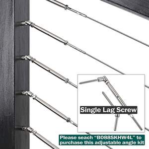 Cable <span class=keywords><strong>de</strong></span> acero inoxidable T316 para barandilla <span class=keywords><strong>de</strong></span> escalera interior, <span class=keywords><strong>cuerda</strong></span> <span class=keywords><strong>de</strong></span> alambre negra, 1/8, Avión <span class=keywords><strong>de</strong></span> grado marino, balaustrada artesanal, 7x7.300 pies W - Product Image 6