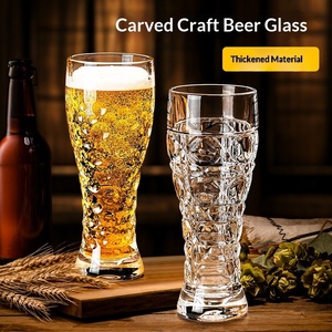 Large Capacity Thickened Carved <strong>Beer</strong> Glass Clear Tumbler For Draft <strong>Beer</strong> Wheat <strong>Beer</strong> Pub Restaurant Bar <strong>Custom</strong> Logo - Product Image 2