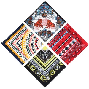 Wholesale Custom High-Quality Cotton Bandanas <strong>Boho</strong> Ethnic Print Square <strong>Scarves</strong> Cotton Handkerchiefs for <strong>Men</strong> &amp; Women - Product Image 1