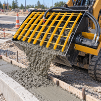 LIVRAISON GRATUITE : Accessoires pour mini-chargeuse compacte : Rouleau compresseur routier, Bétonnière de chantier, Godet à ciment