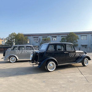 Vehículo Eléctrico Turístico Vintage Negro de Cuatro Puertas con Neumáticos Whitewall para Recorridos Turísticos Diarios en Ciudades Históricas y Conmemorativas - Product Image 2
