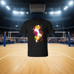 T-shirt Volleyball Attacker noir, design sportif, vêtements décontractés pour hommes - Product Image 3