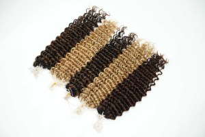 Extensiones de Cabello Humano con Crochet de Plumas, Cabello Rizado Profundo, Remy Pre-Atado, Plumas de Cabello Baratas, Venta Directa de Fábrica - Product Image 3