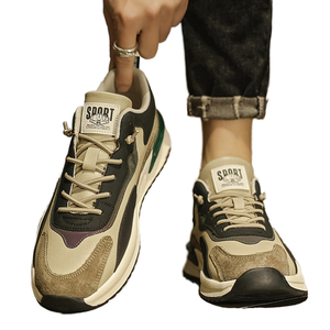 Zapatillas Deportivas Transpirables de Malla para Hombre, Estilo Casual para Correr, con Aumento de Altura, Punta Moderna, Color Sólido, Antideslizantes - Product Image 1