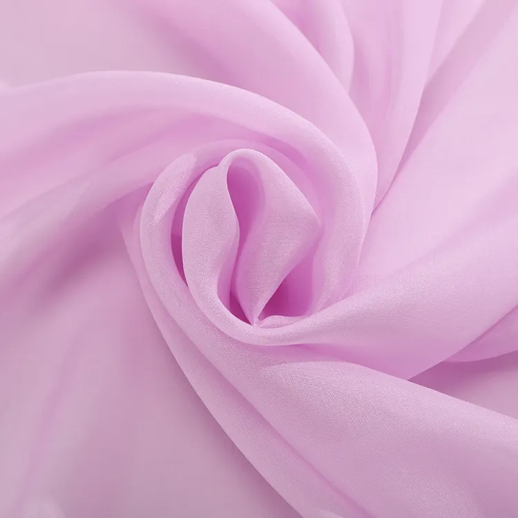 Nueva moda de luz rosa y delgada 100% pura seda tela de gasa