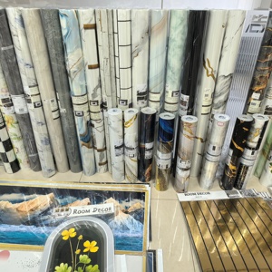 Rotoli di <span class=keywords><strong>Carta</strong></span> <span class=keywords><strong>da</strong></span> <span class=keywords><strong>Parati</strong></span> Moderna Autoadesiva Impermeabile a Motivo Geometrico Effetto Marmo, Anti-Olio e Ignifuga per Casa, Cucina e Hotel - Product Image 2