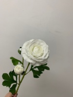 Bunga Ranunculus Buatan Berkualitas Tinggi Warna Putih, Bunga Lateks Real Touch untuk Buket Pernikahan, Dekorasi Centerpieces, dan Rangkaian Bunga