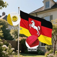 Drapeau en polyester de qualité supérieure du Niedersachsen, 3x5 pieds (90x150cm), bannière politique allemande pour les campagnes, anti-plis, vente en gros