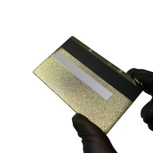Tarjeta de <span class=keywords><strong>metal</strong></span> dorado esmerilado, espacios en blanco para tarjetas de crédito de acero inoxidable con ranura para CHIP y banda magnética hico para grabado láser - Product Image 2