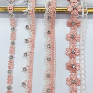 Affninfty Trung Quốc Tùy Chỉnh Bán Buôn Ngọc Trai Ren Ribbon <span class=keywords><strong>Haberdashery</strong></span> Rhinestone Đính Cườm Tăng Thêu Abaya Ren Trim Cho Quần Áo - Product Image 2