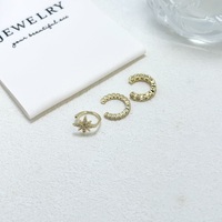 Anting Hoop Tembaga Minimalis Trendi 1PC Diskon Fashion Emas Perak Dua Warna Geometris Hati Kotak Perhiasan Harian Wanita