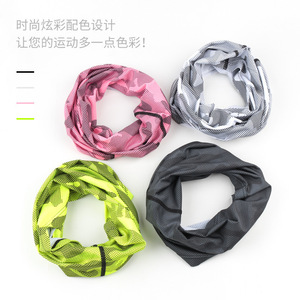 Masque facial en soie glacée pour l'extérieur, motif géométrique, taille unique, écharpe de protection pour le cyclisme, couvre-tête, protection solaire estivale - Product Image 1