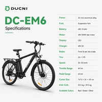 Bicicleta Eléctrica Urbana de Aluminio de 26 Pulgadas para Desplazamientos Diarios