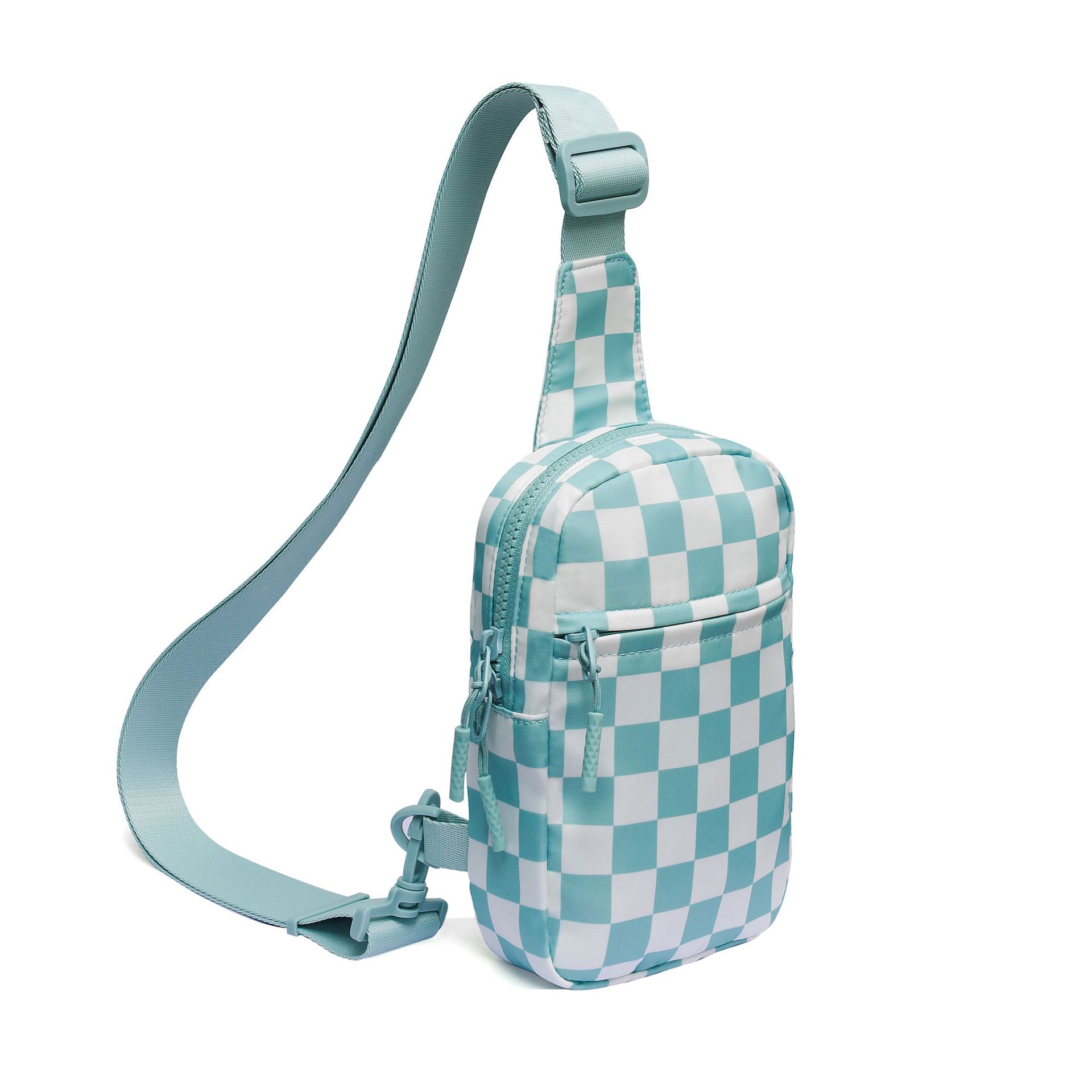 Carrés bleu glacé