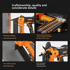 Freeman litio FST50 pequeña pistola de clavos de acero negro <span class=keywords><strong>para</strong></span> paredes de hormigón, paneles de madera, instalación de zócalos - Product Image 3
