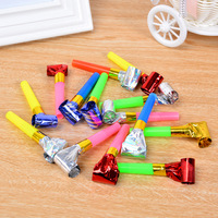 Papier d'or pour enfants soufflant Dragon jouet en plastique corne accessoires de fête d'anniversaire petit rouleau de sifflet Diwali emballé dans un sac