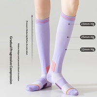 Chaussettes de sport professionnelles en nylon tricoté à compression pour femmes, cyclisme, badminton, saut à la corde - Amincissantes, séchage rapide, ODM