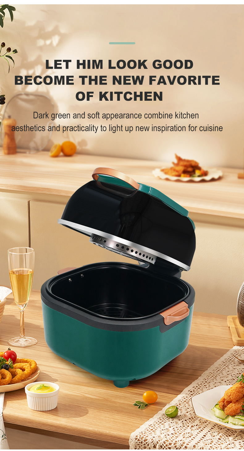 Air Fryer Household 6.7L Large Capacity Visual Window Oil Smoke Free Fried Chicken Legs And Chips Air Oven Factory OEM