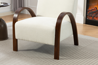 Chaise de bureau ergonomique de style Mid-Century Modern en bois courbé, tissu lin et mousse moulée, confortable pour la maison, le bureau ou l'atelier, modèle exécutif fixe