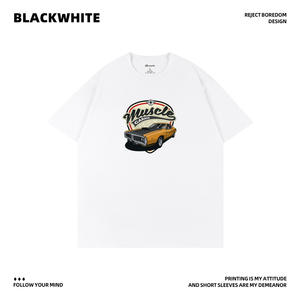 Muscle Garage Car Print T-Shirt à manches courtes pour hommes, 100% coton respirant Q239 - Product Image 4