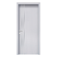 Ingénierie WPC Board Doors Salle de bain étanche Ensembles de portes en PVC Hôtel Noyau tubulaire Aggloméré PVC WPC Portes intérieures modernes
