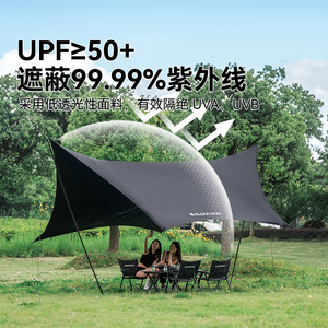 Tenda da campeggio Blackdog <span class=keywords><strong>Niwa</strong></span> con ampio baldacchino in vinile nero per esterni - Product Image 2