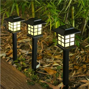 NHWS Popular Solar Lawn Garden Light High Quality Outdoor House Shape Amorphous Solar Panel Spot Light