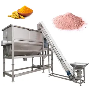 Horizontal Acrylic Dry Powder Ribbon Blender Spice Powder Mixer Tank Chemical Powder Mixing Machine