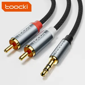 Toocki new design 3.5mm aux audio trrs angle nylon cable rca cable car audio cable audio