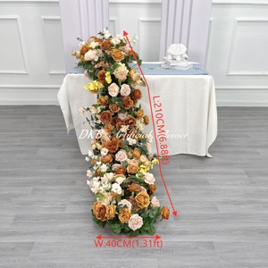 ธงคาดดอกไม้ผ้าไหมสำหรับตกแต่งงานแต่งงานผ้าคาดดอกไม้แบบปรับแต่งได้สีส้มสีเขียวสำหรับตกแต่งงานแต่งงาน - Product Image 2