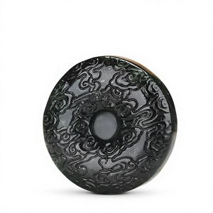 Venta Directa <span class=keywords><strong>de</strong></span> Fábrica: Hebilla <span class=keywords><strong>de</strong></span> <span class=keywords><strong>Jade</strong></span> Tibetano Medicine King con Nube Auspiciosa Pulida, Placa Magnética Activa Semielaborada para Hombre - Product Image 1