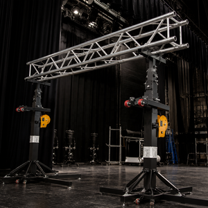 5.5m load150kg Movable iron truss lift tower LED <b>screen</b> crank <b>stand</b> heavy truss crank <b>stand</b> with high strength wheel - Product Image 2