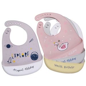 Baberos de Silicona Impermeables con 6 Botones, Baberos de Dibujos Animados para Recién Nacidos, Ajustables, Personalizados - Product Image 3