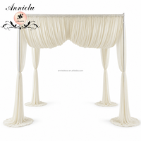 Kit de support de toile de fond de luxe ANNIELU pour mariage, avec 14 panneaux en soie de lait, en aluminium et polyester, pour la décoration de scène de mariage