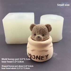3D Silicone Resin Teddy Bear Candle Mold Handmadeor Cute Bear Aroma Candle Jar Mold for Aromatherapy Candle Making - Product Image 5
