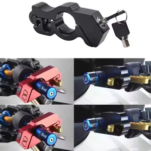 Aluminium Motorcycle Brake Lever <b>Lock</b> With Key Black Coating 12mm Cap Diameter Metric <b>Thread</b> Standard Type - Product Image 1