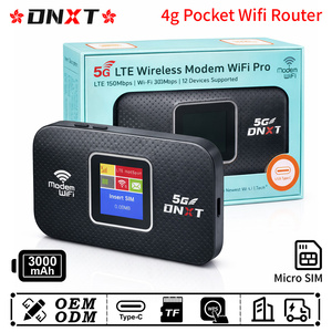 Router 4G DNXT con Tarjeta SIM, WiFi 6, 300 Mbps, Internet Móvil, WPS, 3000 mAh, Modo AP Wi-Fi de Bolsillo, Router 4G USB para Viajes - Product Image 1